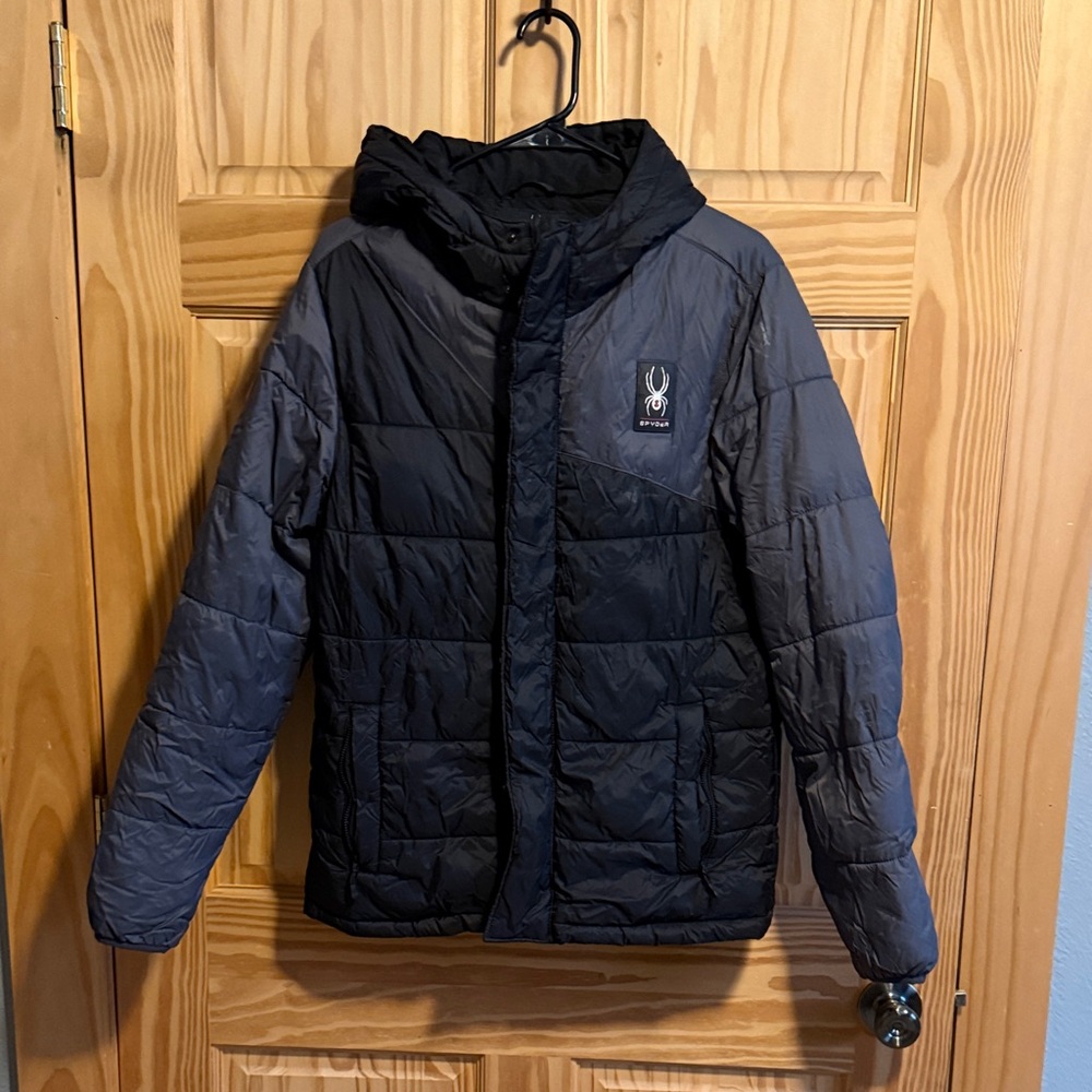 Spyder Black and Gray Puffer Jacket